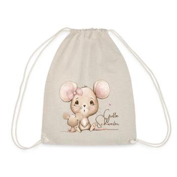 Große Schwester Maus - Turnbeutel - Natur - Vorne