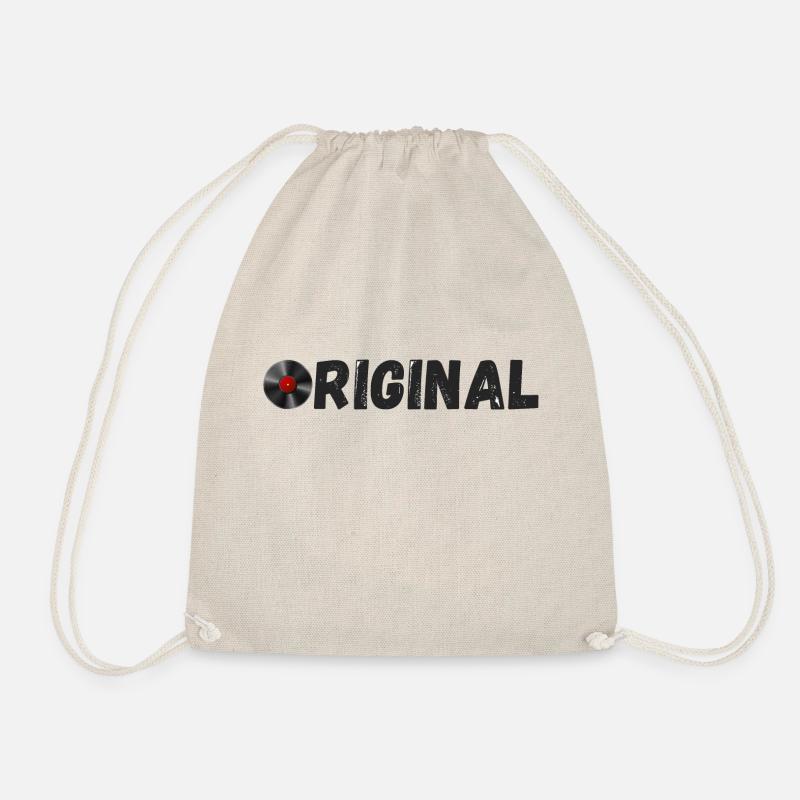 Original in black with the O replaced by a disc - Drawstring Bag - nature