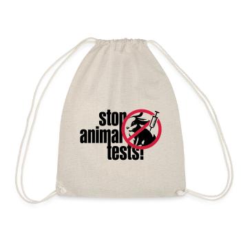 STOP ANIMAL TESTING - Drawstring Bag - nature - Front