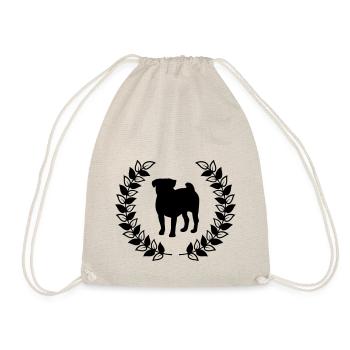 Pug laurel wreath - Drawstring Bag - nature - Front