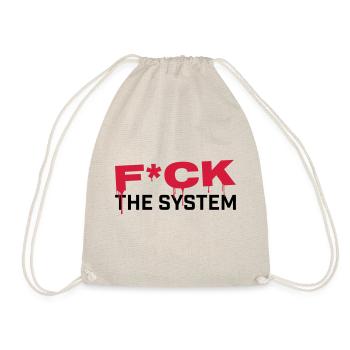 FUCK THE SYSTEM - Drawstring Bag - nature - Front