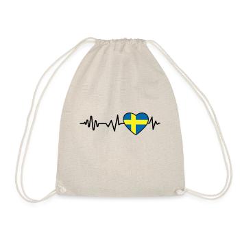 Hjärtslag sverige - Drawstring Bag - nature - Front