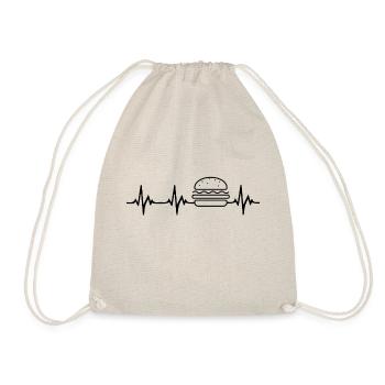 Burger Heartbeat - Drawstring Bag - nature - Front