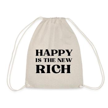 HAPPY is the new RICH - Turnbeutel - Natur - Vorne