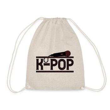 K-POP. K-Pop Mikrofon | Farben änderbar - Turnbeutel - Natur - Vorne
