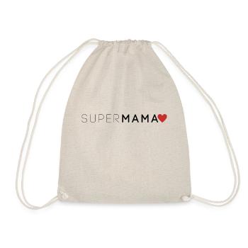 SuperMama Muttertag T-Shirt - Turnbeutel - Natur - Vorne