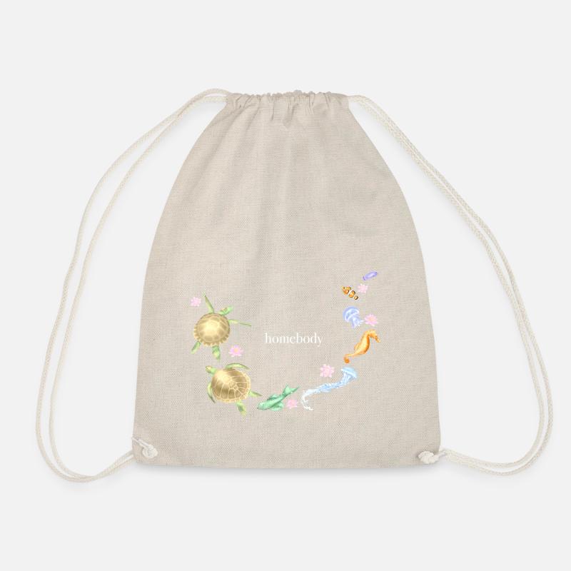 Homebody (white text) - Drawstring Bag - nature