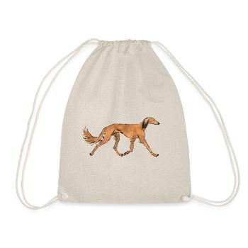 Red saluki - Drawstring Bag - nature - Front