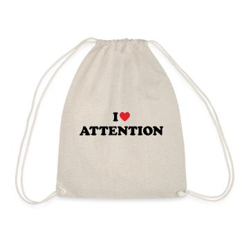 "I love attention" // trending designs - Drawstring Bag - nature - Front
