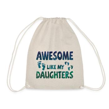 Génial comme mes 2 filles avec des empreintes de pas - Sac de sport léger - nature - Devant