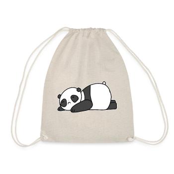 Liegender trauriger Panda - Turnbeutel - Natur - Vorne