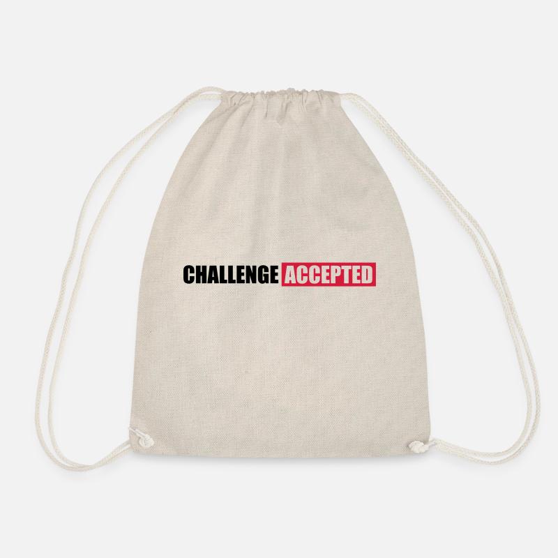 Challenge Accepted Text Design - Turnbeutel - Natur