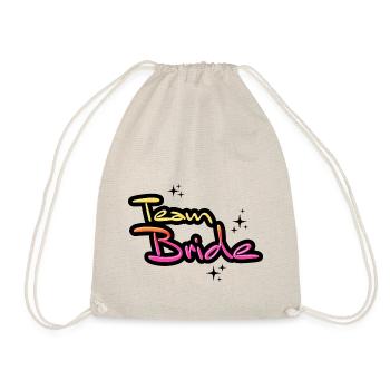 Team bride retro Hochzeit heiraten bachelorette - Turnbeutel - Natur - Vorne