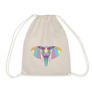 Farbe geometrischer Elefant - Turnbeutel - Natur - Vorne
