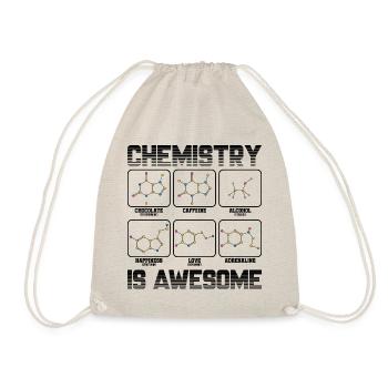 Chemistry Caffeine Alcohol Love Molecule Gift - Drawstring Bag - nature - Front