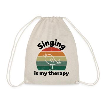 Singing is my therapy! schwarz - Turnbeutel - Natur - Vorne