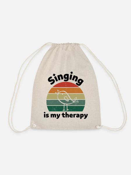 Singing is my therapy! schwarz - Turnbeutel - Natur