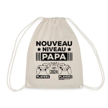 Nouveau niveau papa 2024 idée cadeau futur père - Sac de sport léger - nature - Devant