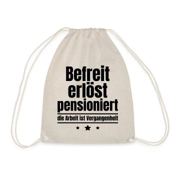 Befreit erlöst pensioniert, Pensionierungsgeschenk - Turnbeutel - Natur - Vorne