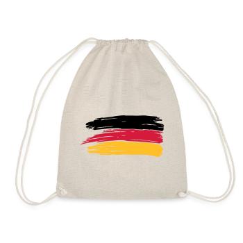 PINSELSTRICH DEUTSCHLAND FAHNE GER - Turnbeutel - Natur - Vorne