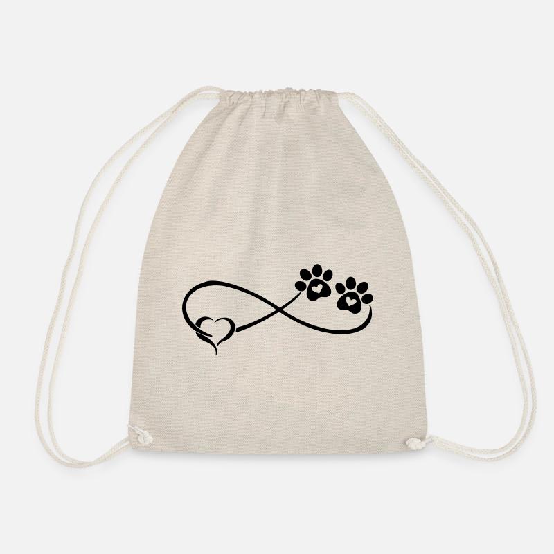 Dog paw with heart - Drawstring Bag - nature