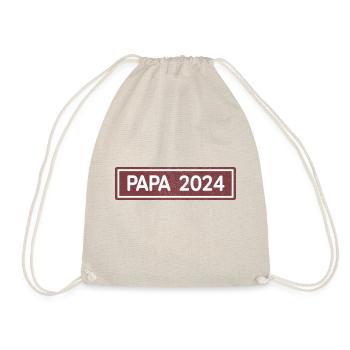 Papa 2023 Geschenk - Turnbeutel - Natur - Vorne