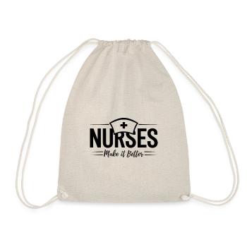 Nurses Krankenschwester Arzthelferin Spruch Zitat - Turnbeutel - Natur - Vorne