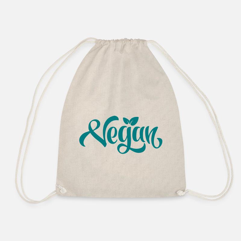 Vegan Logo - Drawstring Bag - nature