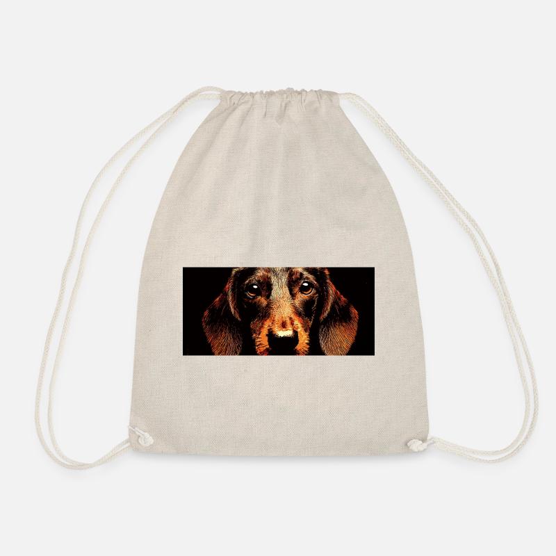Dachshund Wirehaired - Drawstring Bag - nature