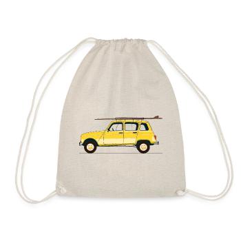 YELLOW FRENCH SURFER CAR - Drawstring Bag - nature - Front