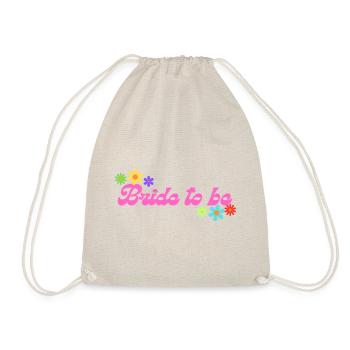 Bride to be flower power Braut blumen - Turnbeutel - Natur - Vorne