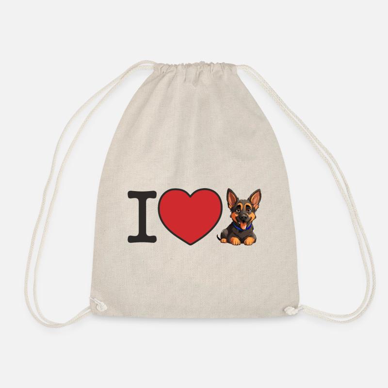 I love german shepard - German Shepherd - Drawstring Bag - nature