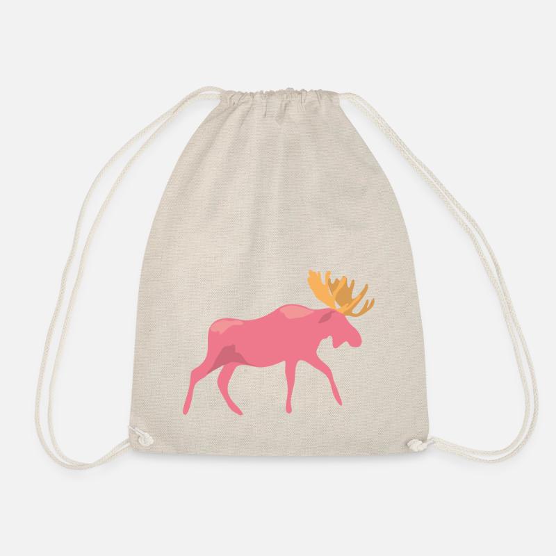 pinker Elch - Turnbeutel - Natur