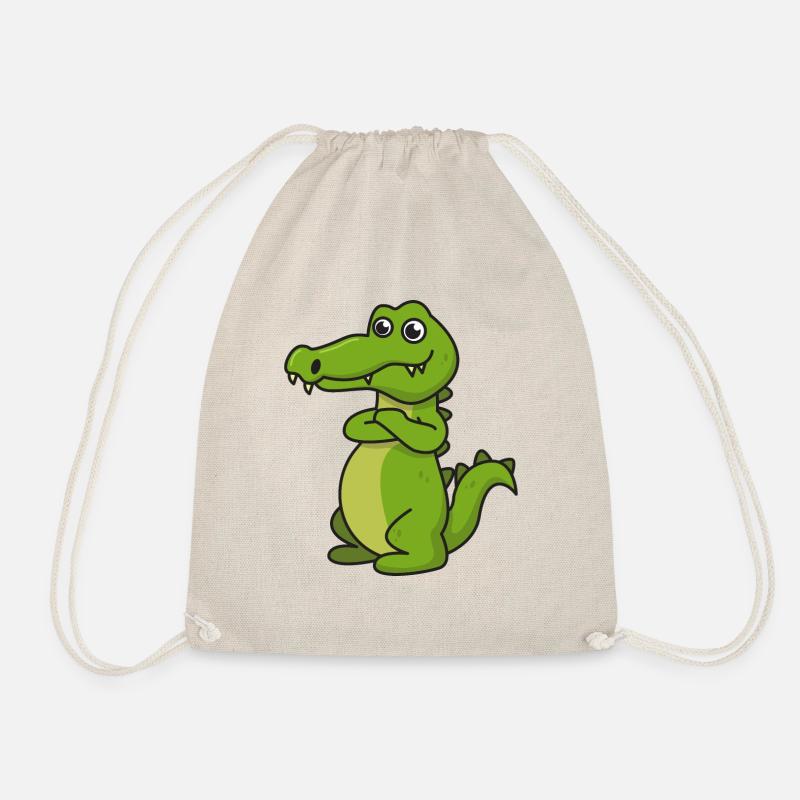 Krokodil Comic Geschenk Kroko Kind Echse Tier Nil - Turnbeutel - Natur