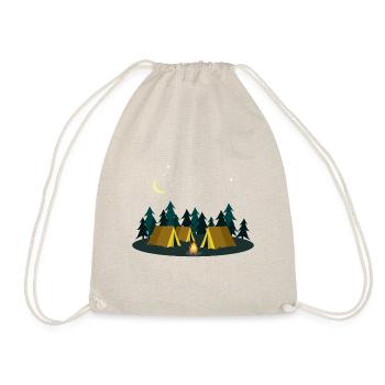 Camping Zelten Lagerfeuer Wald Wildnis Geschenk - Turnbeutel - Natur - Vorne