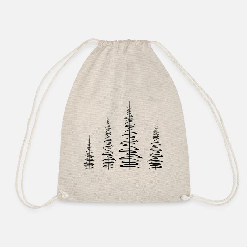 line forest - forest design - Drawstring Bag - nature