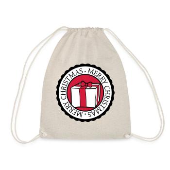 circle round stamp nicholas christmas design coo - Drawstring Bag - nature - Front