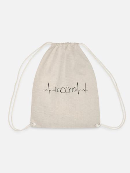 EKG jaw teeth dentist dental laboratory dentistry - Drawstring Bag - nature