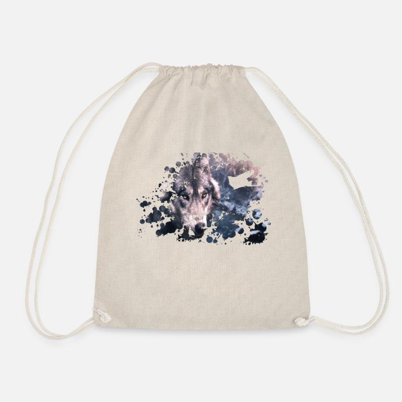 Wolf Farb Splash - Turnbeutel - Natur