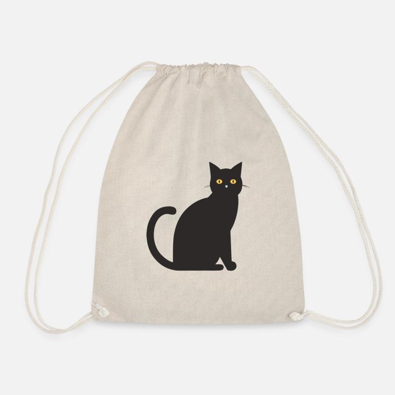 black cat - Drawstring Bag - nature