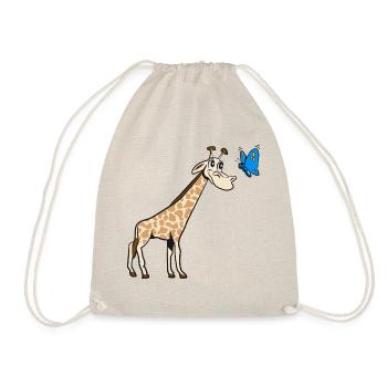 Giraffe schmetterling suess 0c - Turnbeutel - Natur - Vorne