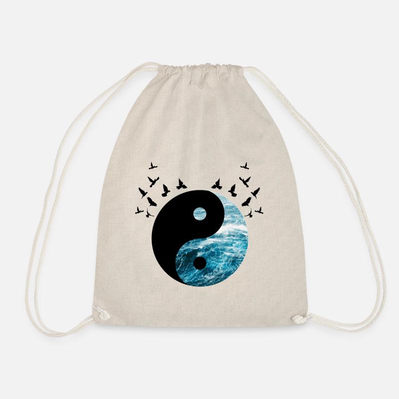 jing jang birds - Turnbeutel - Natur