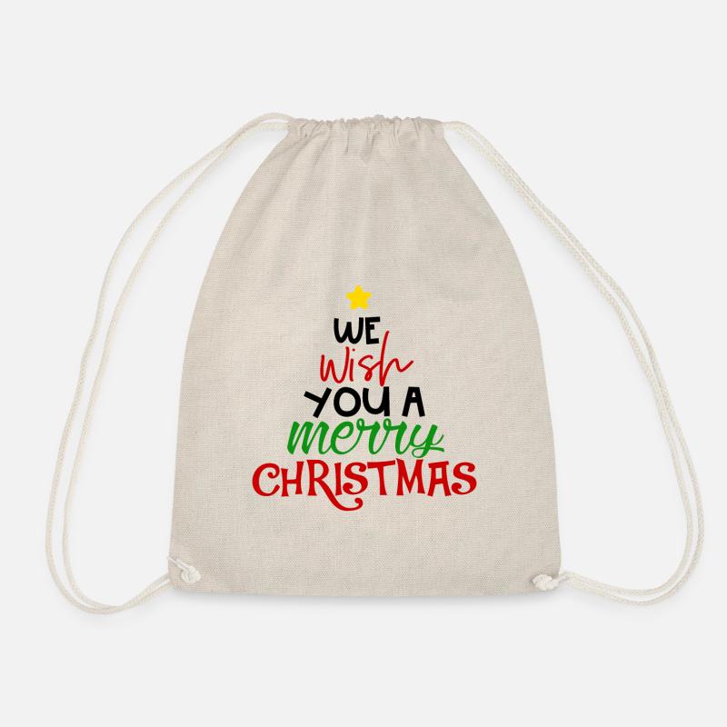 We wish you a merry christmas - Drawstring Bag - nature