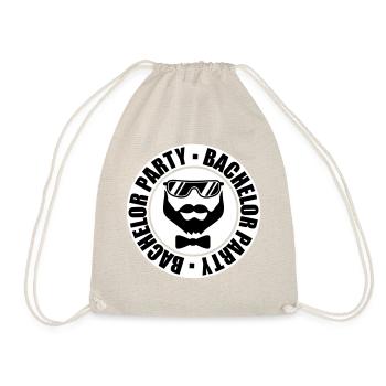 bachelor party stamp circle ring team bache - Drawstring Bag - nature - Front