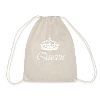 Queen / Queen Design in Black | Ideal for couples - Drawstring Bag - nature - Front