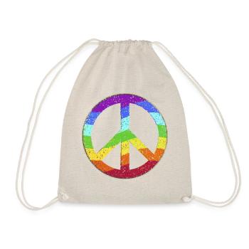 Peace-Zeichen Regenbogen Toleranz Frieden Pazifist - Turnbeutel - Natur - Vorne