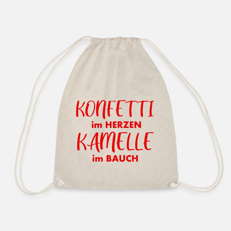 Konfetti, Kamelle, Karneval, Fasching - Turnbeutel - Natur