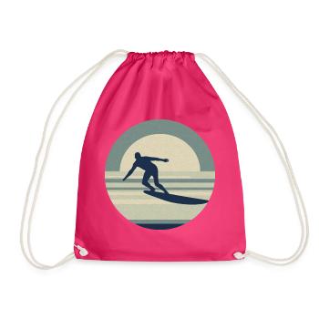 Cooler Surfer - Retro - Turnbeutel - Fuchsia - Vorne