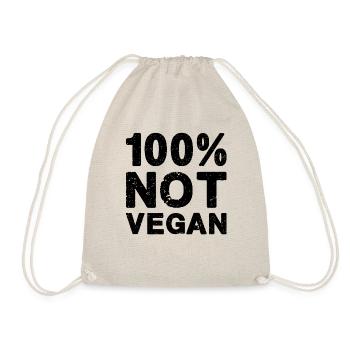 100% nicht vegan! - Turnbeutel - Natur - Vorne