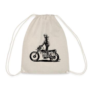 Enduro biker motorcyclist - Drawstring Bag - nature - Front